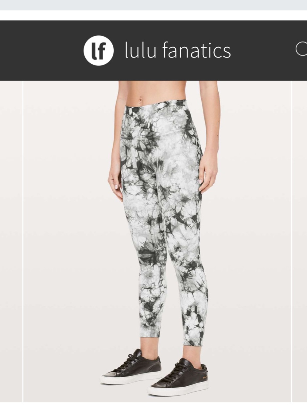 Lululemon Wunder Under Hi-Rise 7/8 Tight Dual Shibori 25" Sz 6 White Grey